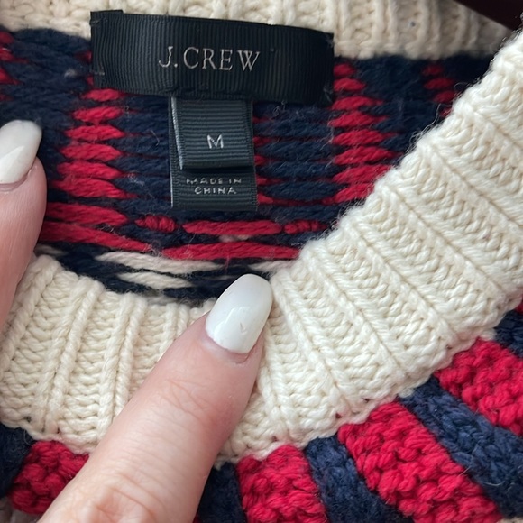 J.Crew Cable Knit Fair Isle Ivory Sweater - Picture 8 of 10